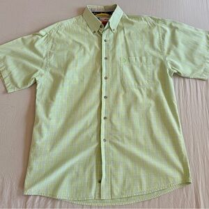Wrangler George Strait Lime Green Plaid Casual Shirt